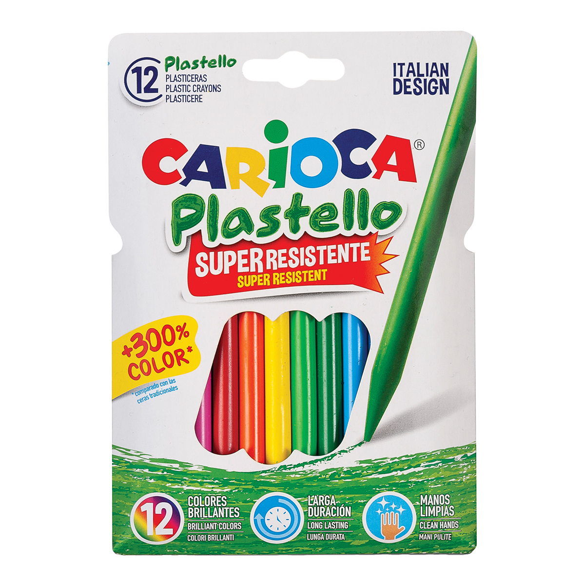 Plastic Wax Crayons Carioca Plastello - Set of 12