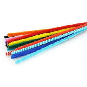 Plush craft wire 8 mm x 50 cm, mix of 10 colors