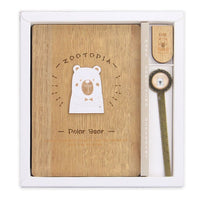 Polar Bear Wooden Notebook, 130 x 185 mm, 128 Sheets