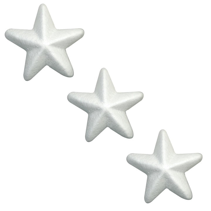 Polystyrene Stars 15 cm, Set of 3