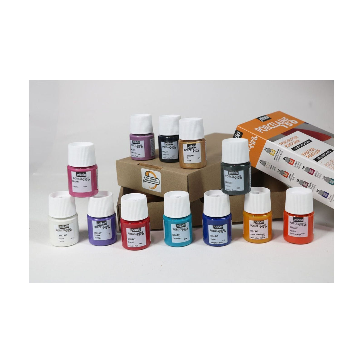 Porcelain paint PEBEO Porcelaine 150 Exploration - set 12 x 20 ml