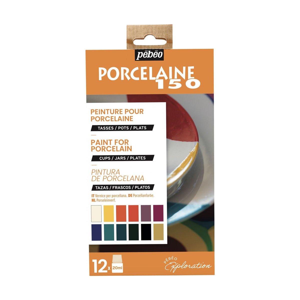 Porcelain paint PEBEO Porcelaine 150 Exploration - set 12 x 20 ml