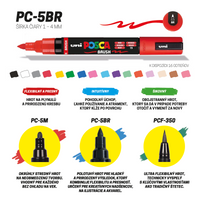 Posca acrylic marker PC-5BR, 1 - 4 mm, White