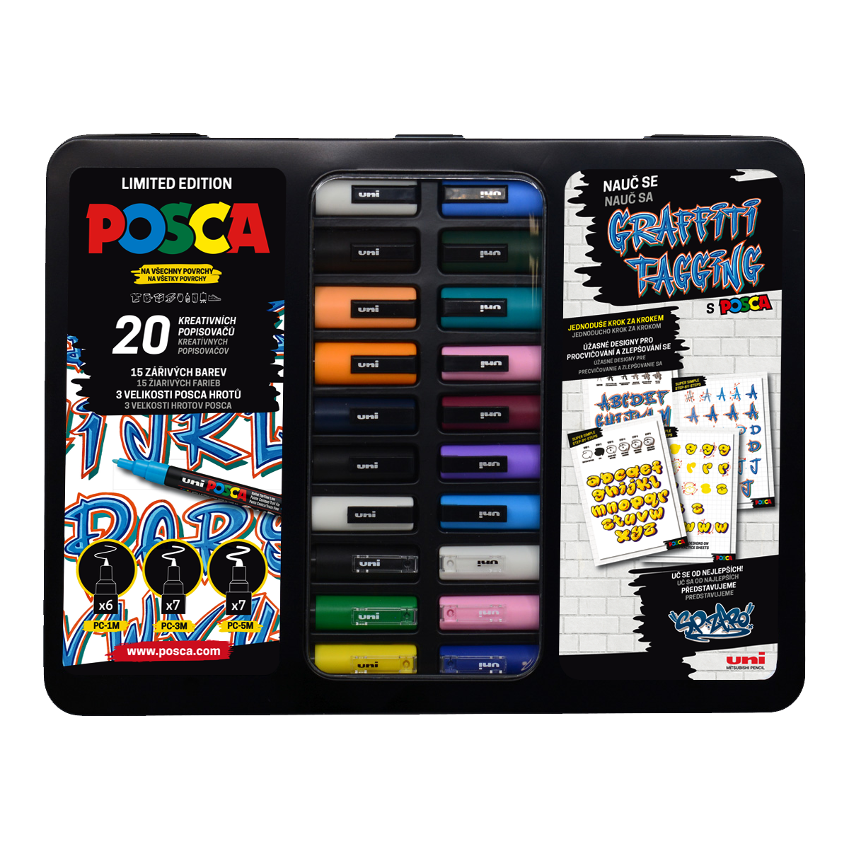 Posca Acrylic Marker Set GRAFFITI, Assorted Colors - 20 pcs