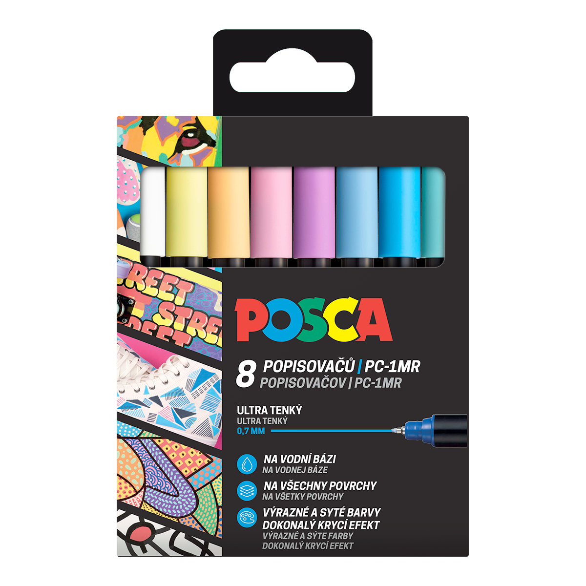 Posca Acrylic Marker Set PC-1MR Pastel Colors - 8 pcs