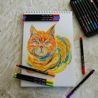Posca KPA-100 24C Wax Crayons Set, Color Mix