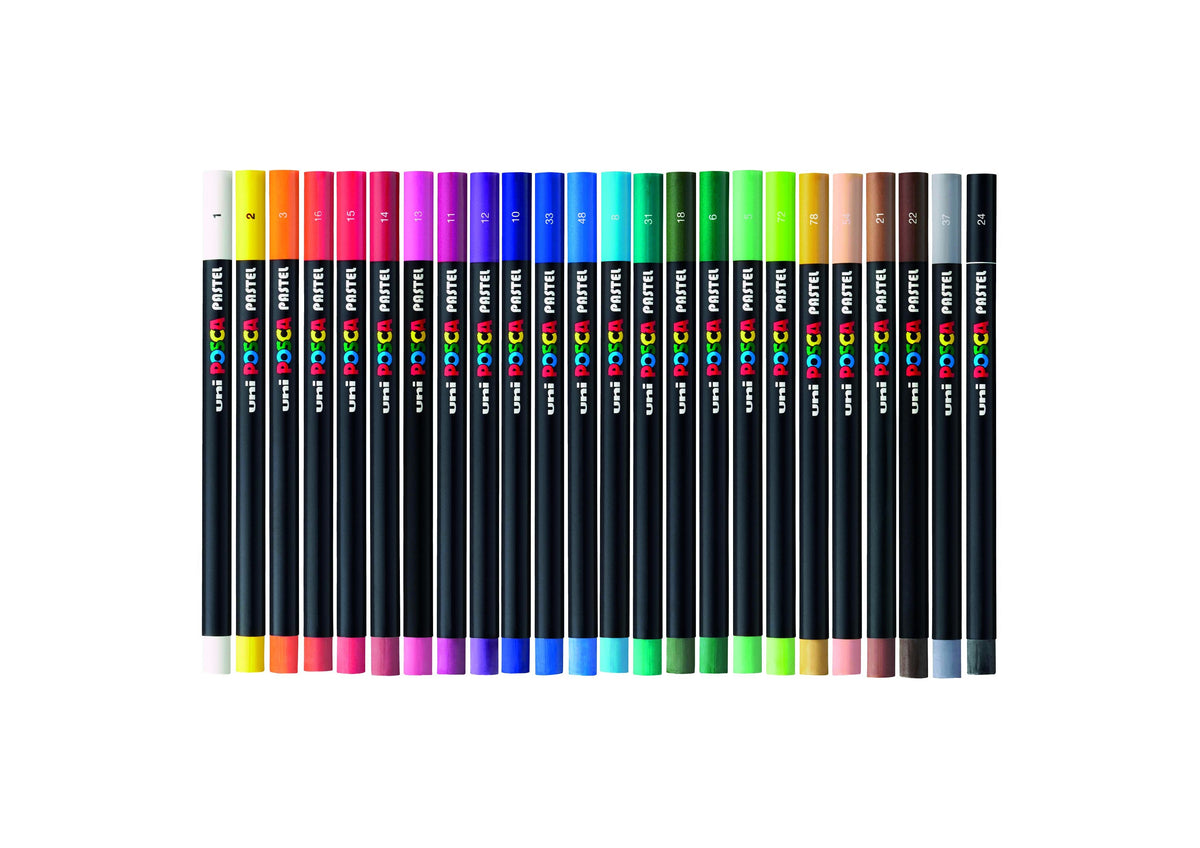 Posca KPA-100 24C Wax Crayons Set, Color Mix