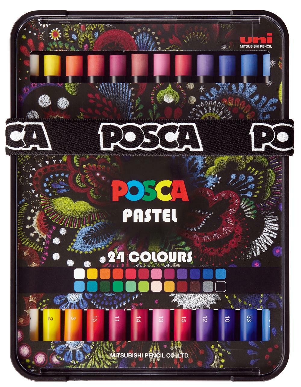 Posca KPA-100 24C Wax Crayons Set, Color Mix