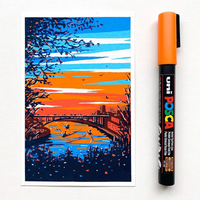 Posca Marker Set PC-5M LOVE 1.8 - 2.5 mm Warm Tones (8 pcs)