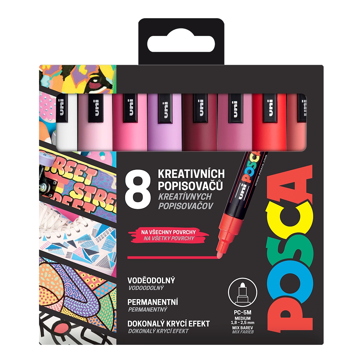 Posca Marker Set PC-5M LOVE 1.8 - 2.5 mm Warm Tones (8 pcs)