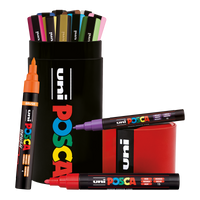 Posca Mixed Marker Set in Metal Tin – 13 pcs (PC-3M, PC-5M, PC-5BR)