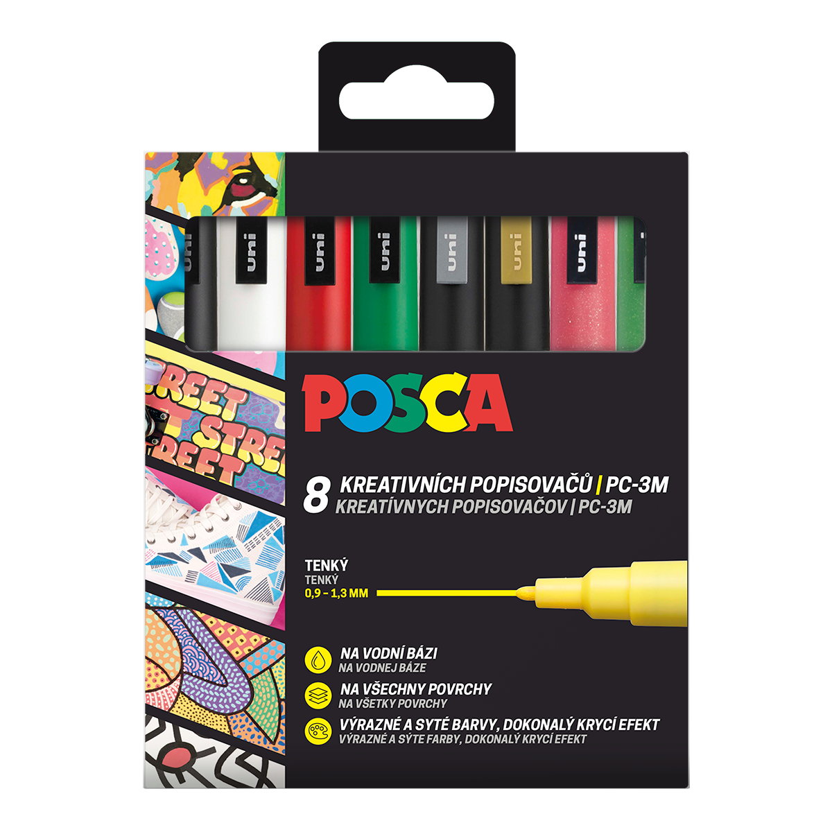 Posca PC-3M Christmas Marker Set, 0.9–1.3 mm, Set of 8