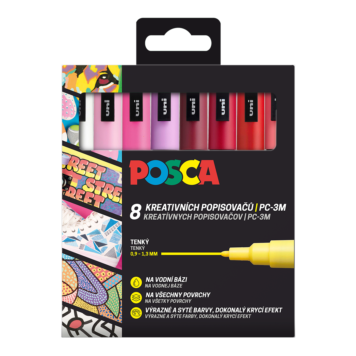 Posca PC-3M LOVE Acrylic Paint Marker Set 0.9 - 1.3 mm - Warm Tones (8 pcs)
