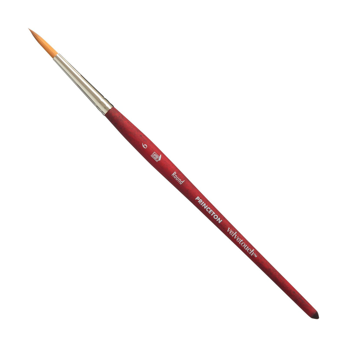 PRINCETON Velvetouch Round Synthetic Brush Short Handle – 6