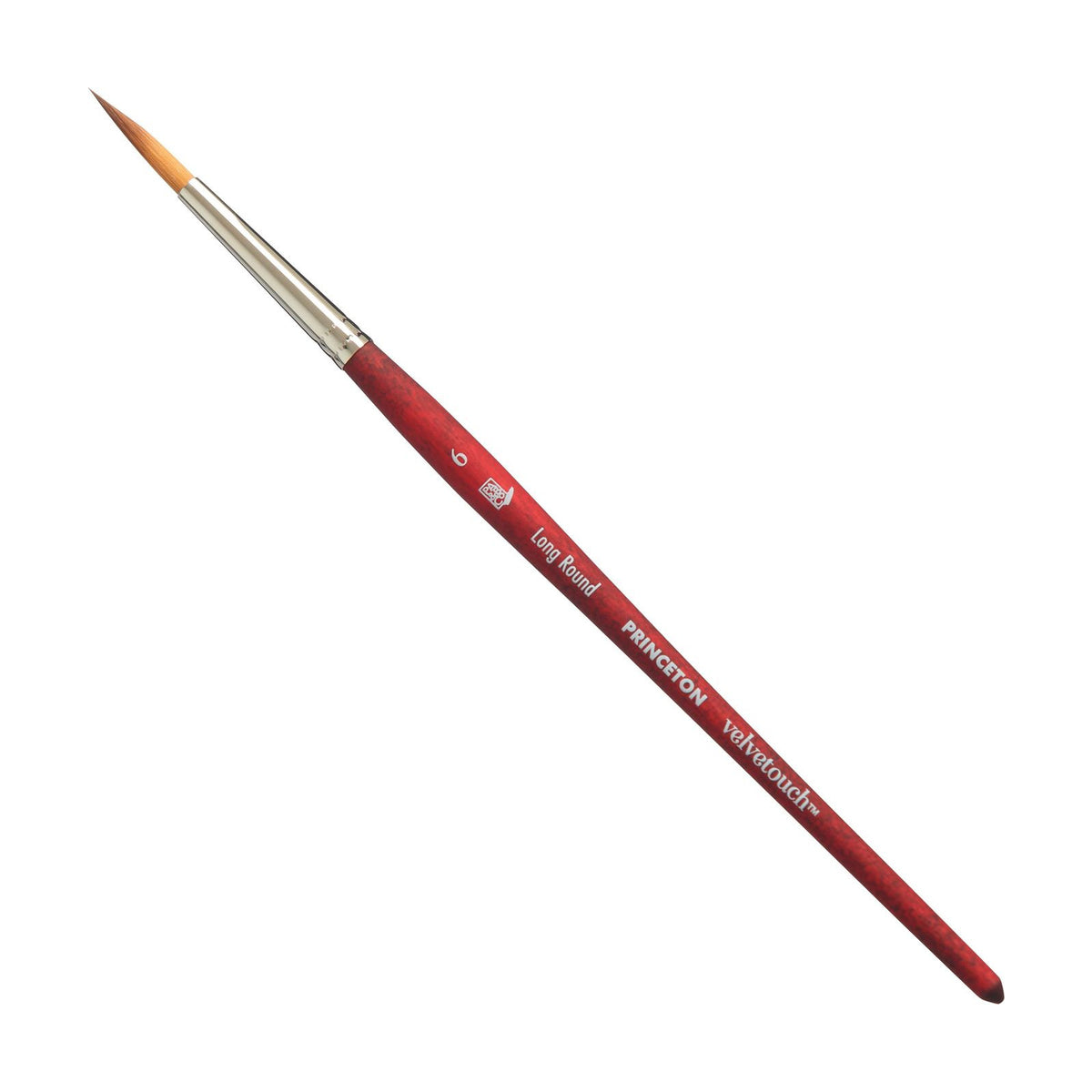 PRINCETON Velvetouch Synthetic Long Round Brush - Short Handle – 6