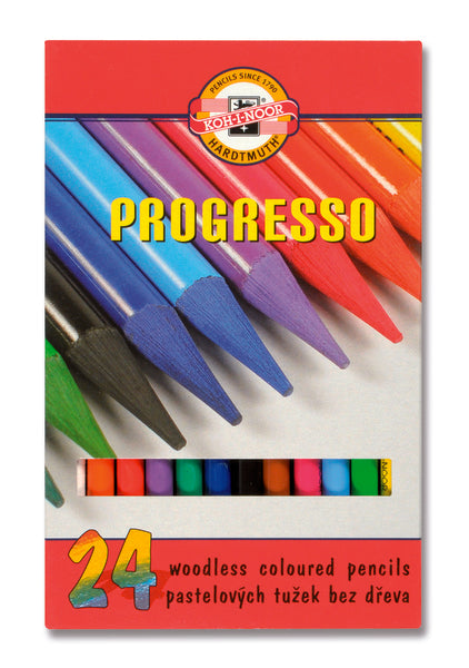 PROGRESSO Lacquered Colored Pencils, Set of 24