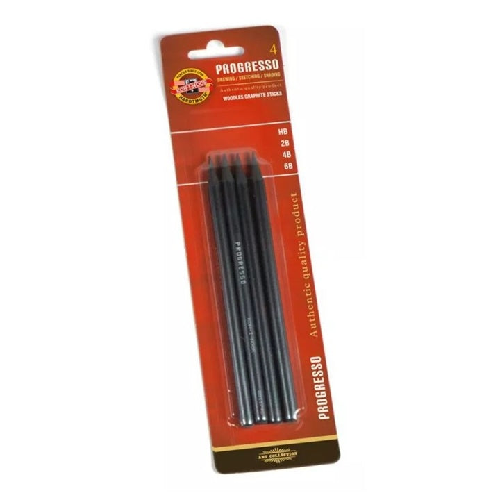 Progresso Woodless Graphite Pencils, Set of 4