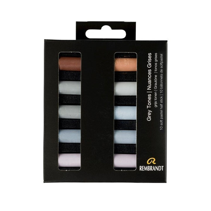 Rembrandt Soft Pastels, Set of 10 – Gray Tones