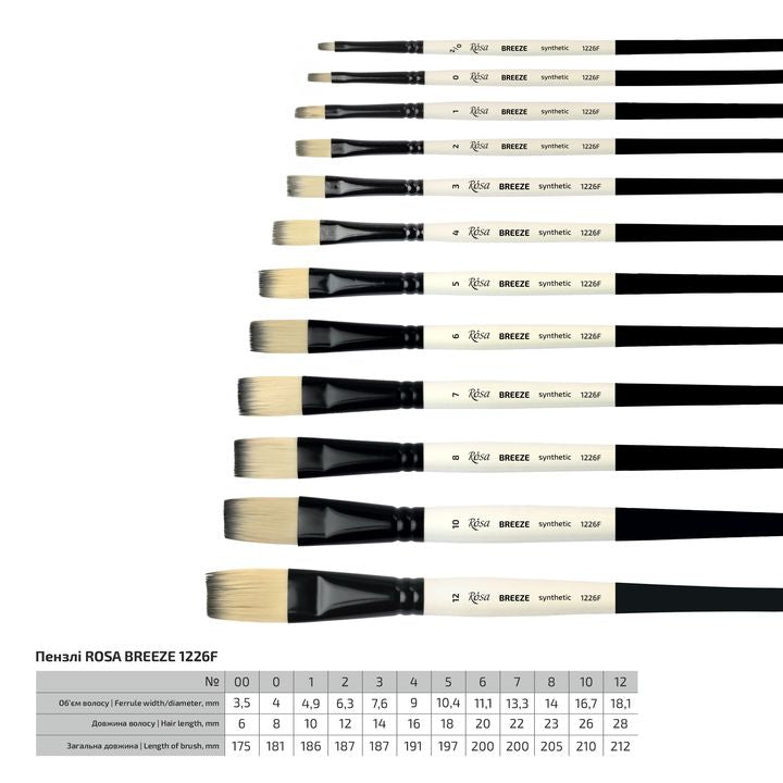 ROSA BREEZE 1226F Synthetic Flat Brush | various sizes — image 1