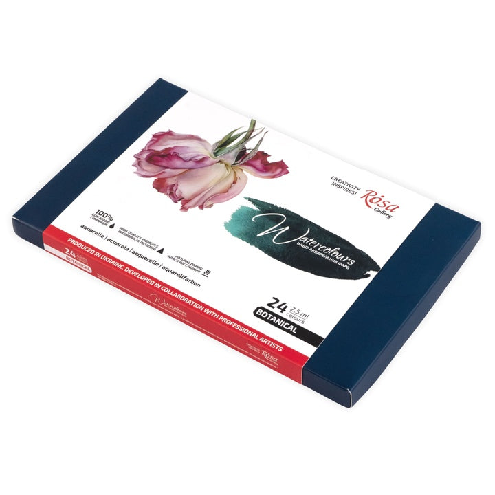 ROSA GALLERY Botanycal Watercolor Set, 24 Colors, Full Pans, Cardboard — image 1
