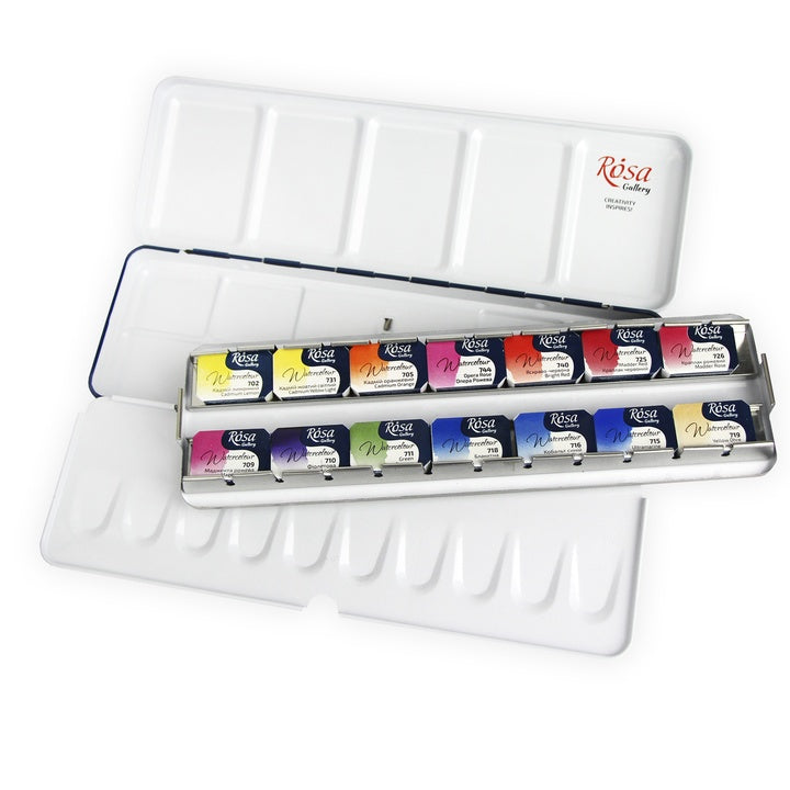 ROSA Gallery “Botanycal” Watercolor Set, Metal Case, 14 Colors, Full Pans — image 4