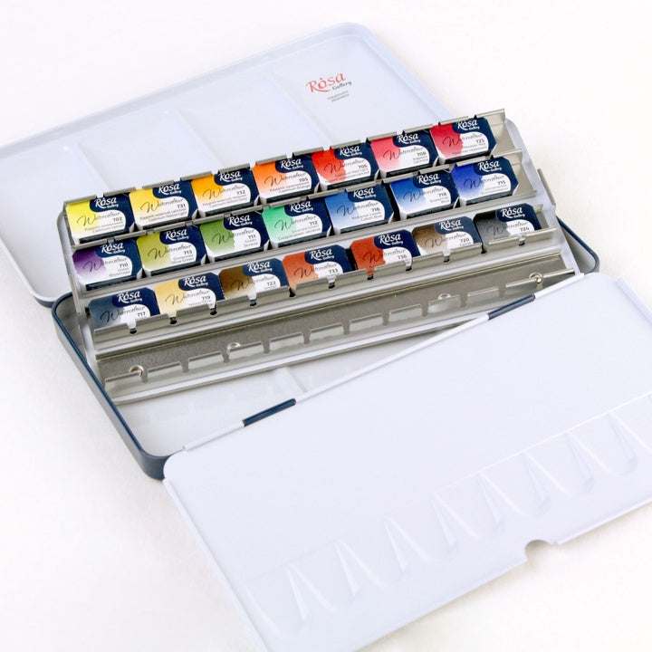 ROSA GALLERY Classic Watercolor Set, Metal Case, 21 Colors, Full Pans — image 3
