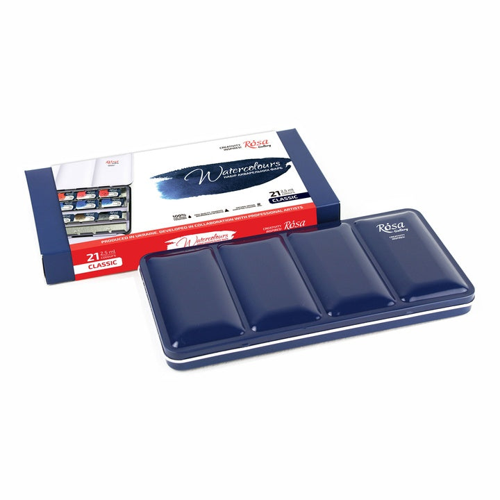 ROSA GALLERY Classic Watercolor Set, Metal Case, 21 Colors, Full Pans — image 5