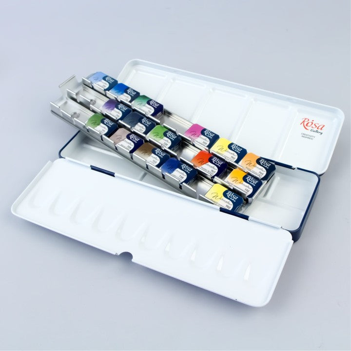 ROSA GALLERY Watercolor Paint Case, Metallic, Indigo, 21 Pans — image 3