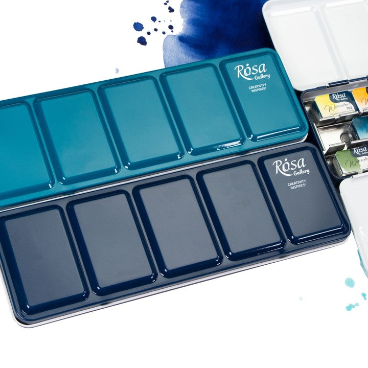 ROSA GALLERY Watercolor Paint Case, Metallic, Indigo, 21 Pans — image 5