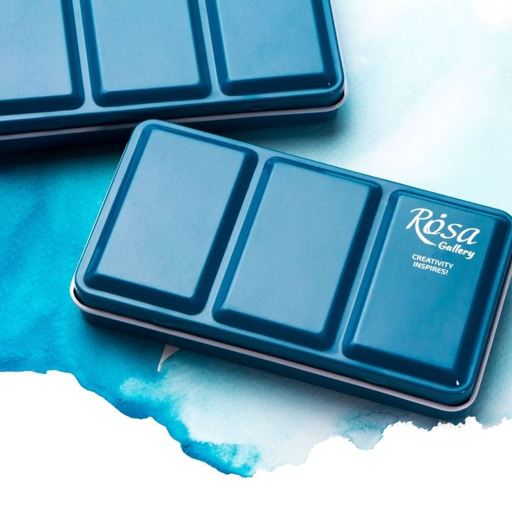 ROSA GALLERY Watercolor Paint Case, Metallic Turquoise, 12 Pans — image 4