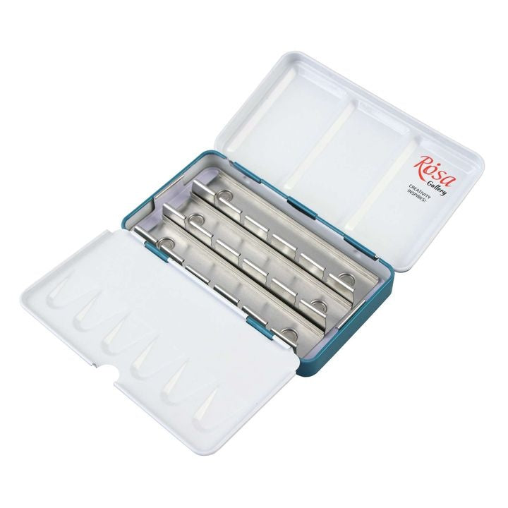 ROSA GALLERY Watercolor Paint Case, Metallic Turquoise, 12 Pans — image 5