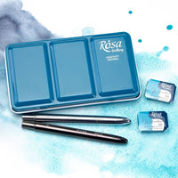 ROSA GALLERY Watercolor Paint Case, Metallic Turquoise, 12 Pans — image 7