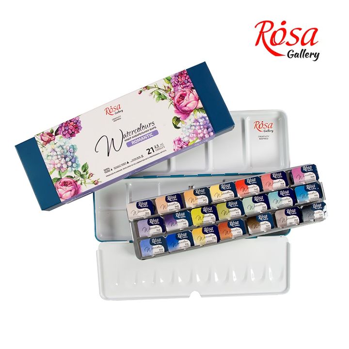 Rosa Gallery Watercolors, Romantic Set of 21 x 2.5 ml