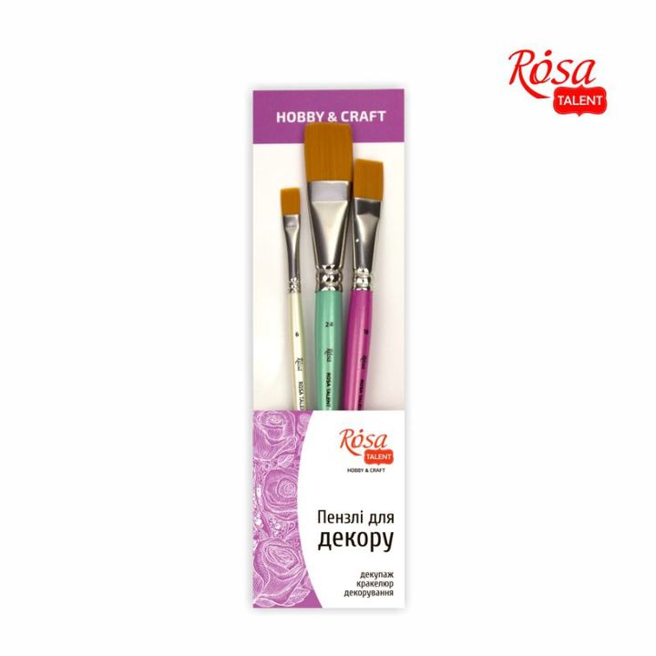 ROSA Hobby & Craft TALENT Flat Brush Set of 3