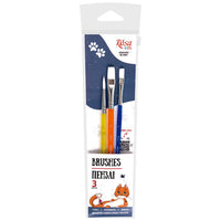 ROSA Kids Set of 3 Synthetic Brushes, Round Brush No. 6, Flat Brush No. 6, 10 — image 1