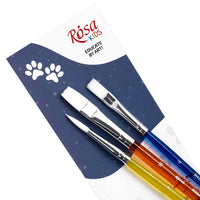 ROSA Kids Set of 3 Synthetic Brushes, Round Brush No. 6, Flat Brush No. 6, 10 — image 2