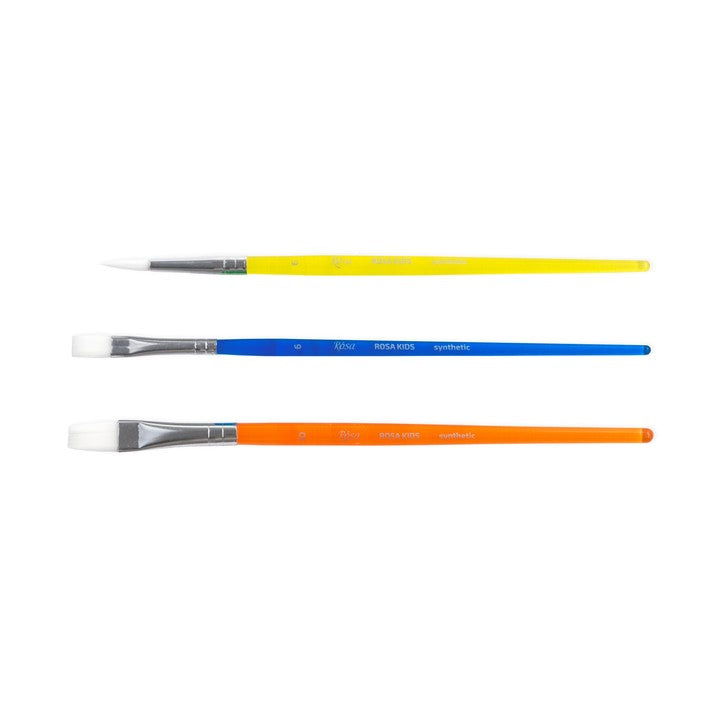 ROSA Kids Set of 3 Synthetic Brushes, Round Brush No. 6, Flat Brush No. 6, 10 — image 3