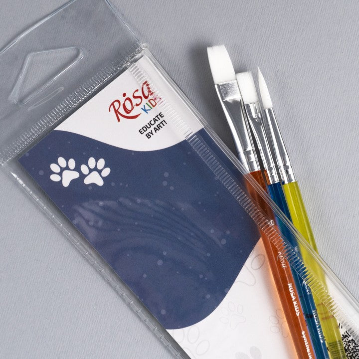ROSA Kids Set of 3 Synthetic Brushes, Round Brush No. 6, Flat Brush No. 6, 10 — image 4