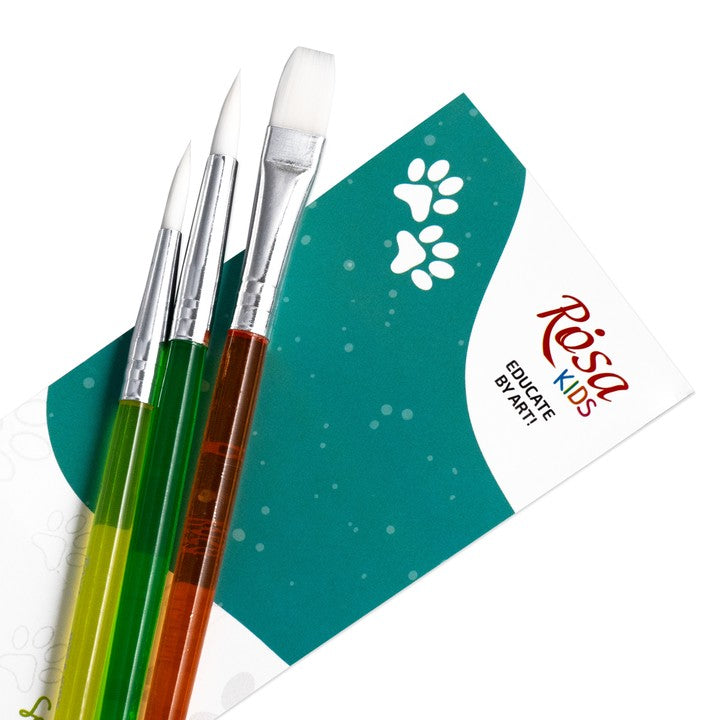 ROSA Kids Set of 3 Synthetic Brushes | Round No. 6, 8, Flat No. 10 — image 2