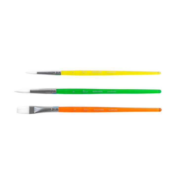 ROSA Kids Set of 3 Synthetic Brushes | Round No. 6, 8, Flat No. 10 — image 3