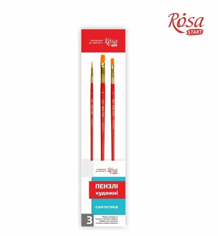ROSA Start 5 Universal Paintbrush Set - 3-piece set (Sizes 2, 8, 10)