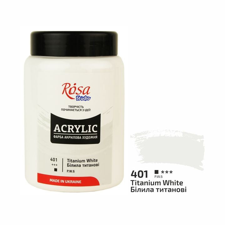 ROSA STUDIO Acrylic Paint, 400 ml – Titanium White (401)