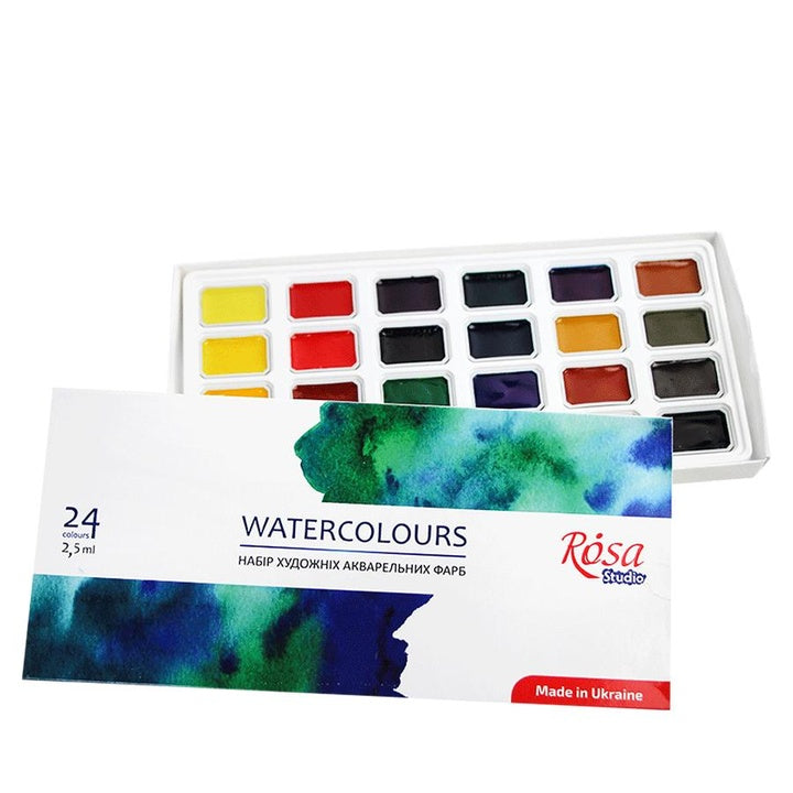 ROSA STUDIO Watercolor Set, 24 x 2.5 ml, Full Pans, Cardboard — image 1