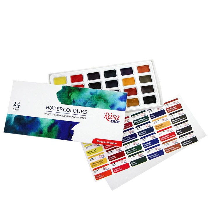 ROSA STUDIO Watercolor Set, 24 x 2.5 ml, Full Pans, Cardboard — image 3