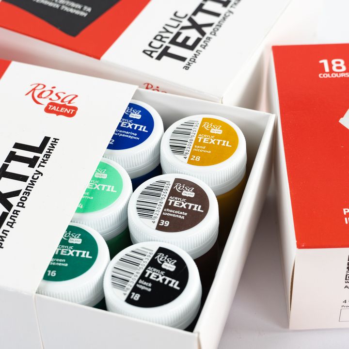 ROSA STYLE TALENT Acrylic Fabric Paint Set, 18 x 20 ml - image 3