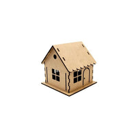 ROSA TALENT 3D MDF Decorative Base, House, 12.5x12.5x12.5 cm