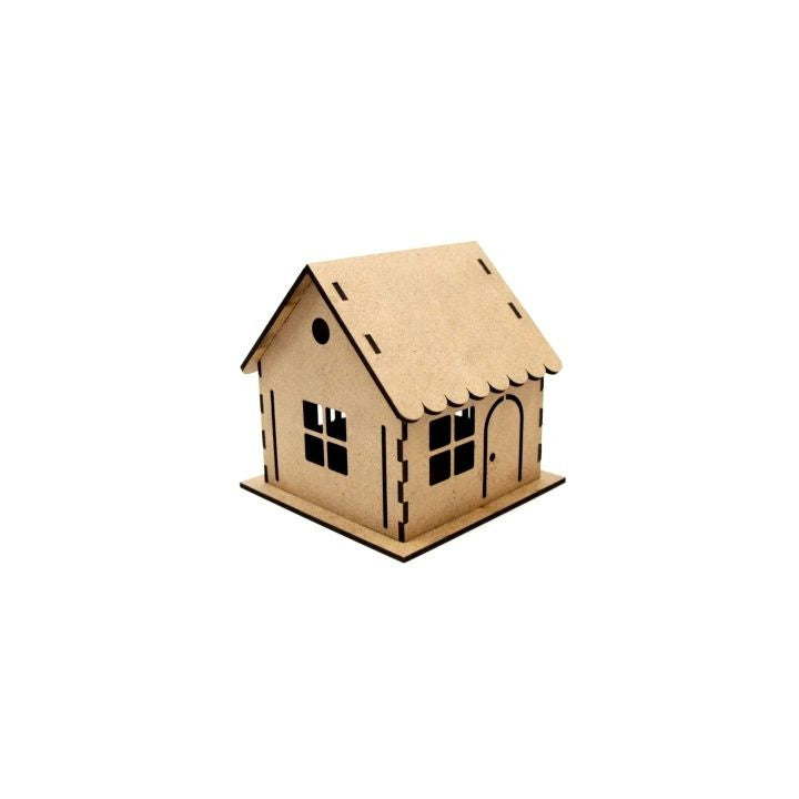 ROSA TALENT 3D MDF Decorative Base, House, 12.5x12.5x12.5 cm