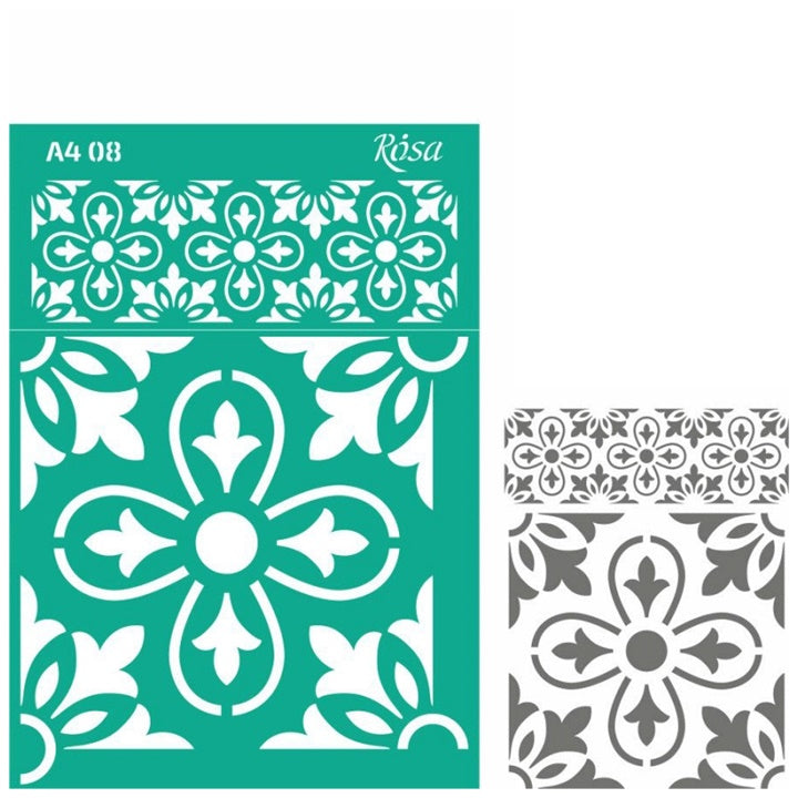 Rosa Talent A4 Self-Adhesive Stencil, Pattern No. 08