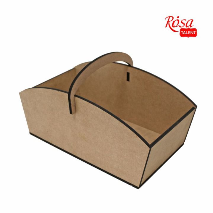 ROSA TALENT Basket with Handle, MDF, 33.5 × 18 × 18.5 cm
