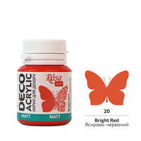 ROSA TALENT Decorative Acrylic Paint, MATT, 20 ml – Bright Red matte
